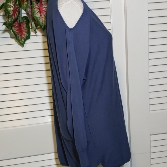 HANNAH Cold Shoulder Tunic Sweater Cornflower Blue - Picture 3 of 8